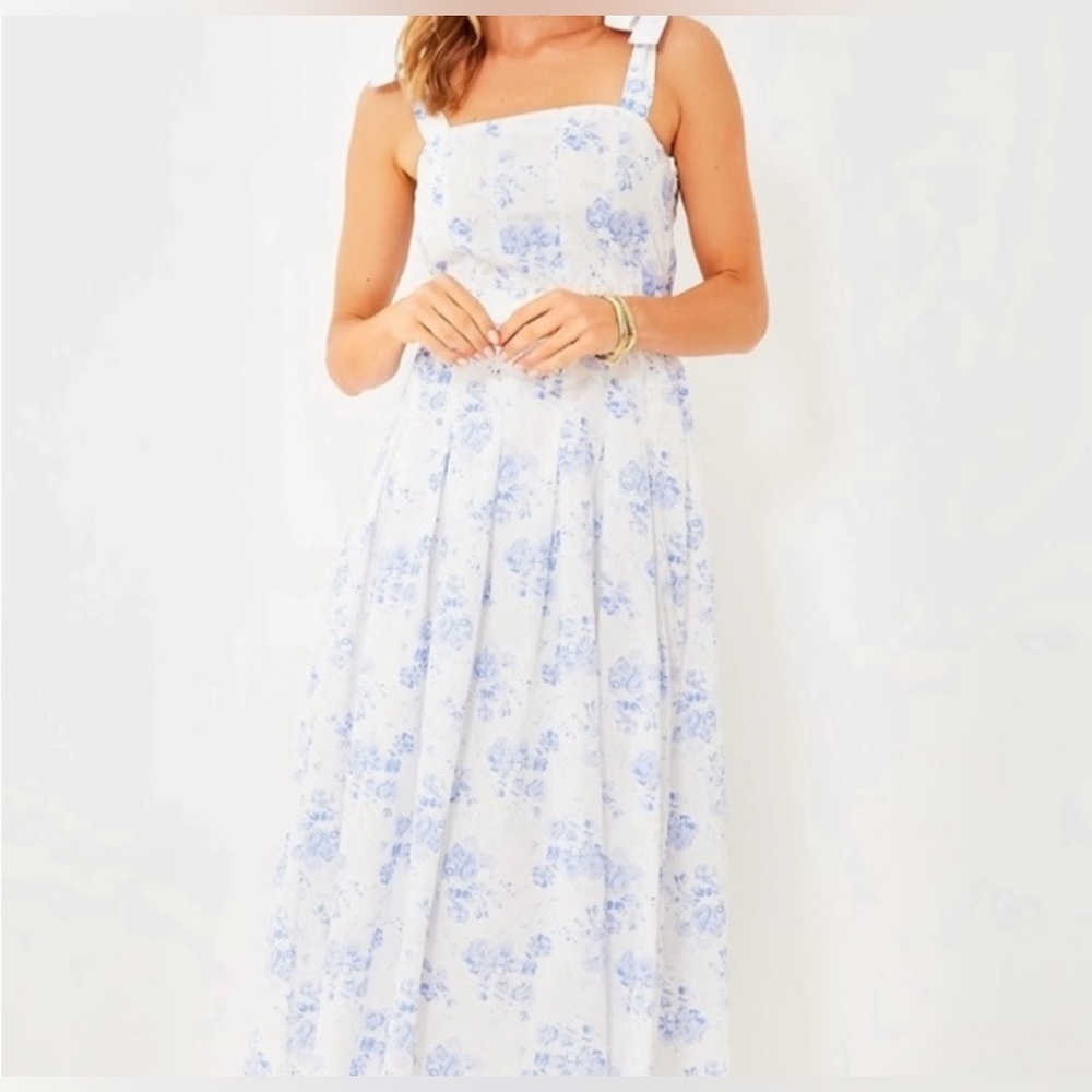 Hyacinth House by Tuckernuck Blue Chintz Teagan Midi Dress